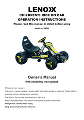 Lenoxx GK229 Operation Instructions Manual