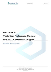 Adeunis RF MOTION V2 Technical Reference Manual