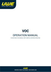 UWE VOC Series Operation Manual