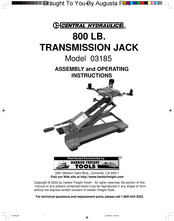Harbor Freight Tools Central Hydraulics 03185 Assembly And Operating Instructions Manual