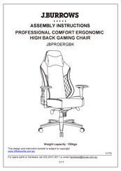 J.Burrows JBPROERGBK Assembly Instructions Manual