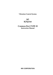 IMV K2Sprint Instruction Manual