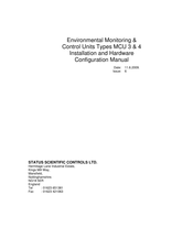 STATUS SCIENTIFIC CONTROLS MCU4 Installation And Hardware Configuration Manual