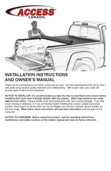 Access LORADO Installation Instructions And Owner's Manual