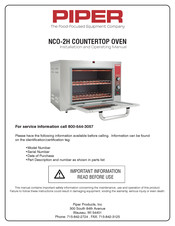 Piper NCO-2H Installation And Operating Manual