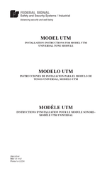 Federal Signal Corporation UTM Installation Instructions Manual