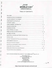 World Cat 246SF 1998 Owner's Manual