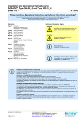 Mayr ROBATIC 500.21_.0 Series Installation And Operational Instructions