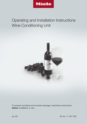 Miele KWT 6722 iS Operating And Installation Instructions