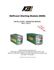KBi KAPower Starting Module Installation & Operation Manual