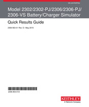 Tektronix Keithley 2306-VS Quick Results Manual