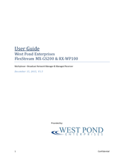 West Pond Enterprises FlexStream RX-WP100 User Manual