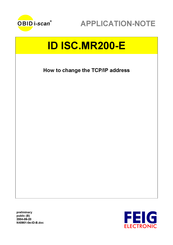 Feig Electronic OBID i-scan ID ISC.MR200-E Application Note