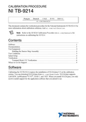 National Instruments NI TB-9214 Calibration Procedure