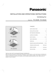 Panasonic FV-24JR2 Installation And Operationg Instructions
