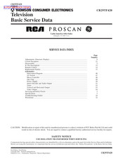 THOMSON RCA CR29TF420 Service Data