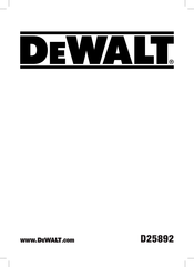 DeWalt D25892 Original Instructions Manual