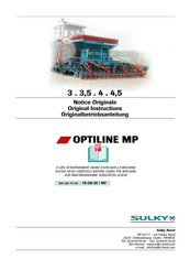 Sulky Optiline MP 3,5 Original Instructions Manual