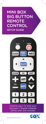 COX MINI BOX BIG BUTTON REMOTE CONTROL Setup Manual