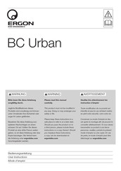 Ergon BC Urban User Instructions