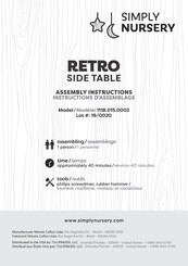 SIMPLY NURSERY RETRO SIDE TABLE 1118.015.0002 Assembly Instructions Manual