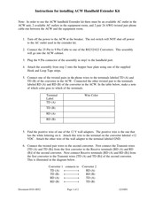Hamilton ACW Instructions For Installing