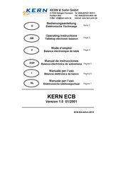 KERN ECB Series Operating Instructions Manual