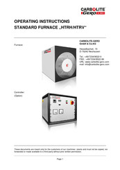 Carbolite Gero HTRV Operating Instructions Manual