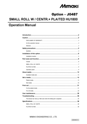MIMAKI J0487 Operation Manual