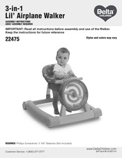 Delta Children 3-in-1 Lil' Airplane Walker Assembly Instructions Manual