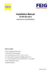Feig Electronic OBID ID ANT.BS.100-A Installation Manual