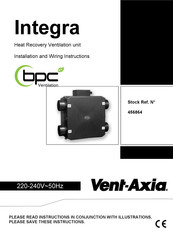 BPC Vent-Axia Integra Installation And Wiring Instructions