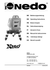 Nedo X-LINER 360 2 green Operating Instructions Manual