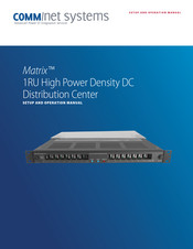 Comm Net Systems Matrix 016-131-10 Setup And Operation Manual