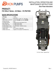 Dixon Pumps FS1 DOLLY Series Installation, Operation And Maintenance Instructions
