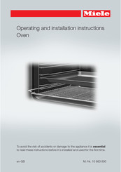 Miele 10 683 800 Operating And Installation Instructions