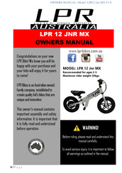 Little Pro Rider LPR 12 JNR MX Owner's Manual