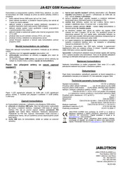 jablotron JA-82Y Quick Start Manual