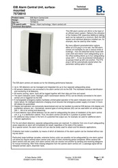 Berker EIB Alarm Central Unit Technical Documentation Manual