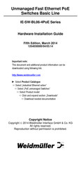 Weidmuller IE-SW-BL06T-1TX-4PoE-1SC Hardware Installation Manual
