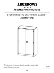 J.burrows STILFORD METAL STATIONERY CABINET JBSTMETCAB Assembly Instructions Manual