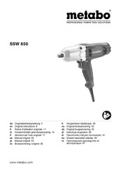 Metabo SSW 650 Original Instructions Manual