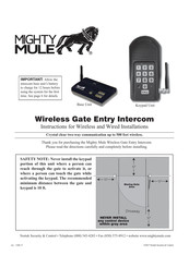 Nortek Security & Control MIGHTY MULE MM136 Instructions For Wired And Wireless Installations