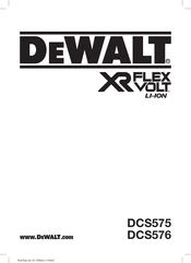 DeWalt DCS576 Original Instructions Manual