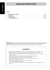 Fonderie SIME LOGO 32/50 OF Installer's Instructions