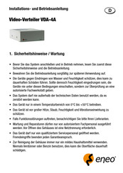 Eneo VDA-4A Installation & Operating Manual