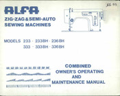 Alfa Network 233 Owner's Operating And Maintenance Manual