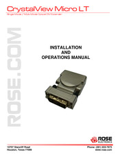 Rose electronics CrystalView Micro LT Installation And Operation Manual