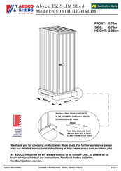 ABSCO SHEDS EZISLIM 08081H HIGHSLIM Assembly Instructions Manual