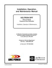Air Monitor Corporation AMC POWER VELTRON DPT Installation, Operation & Maintenance Manual